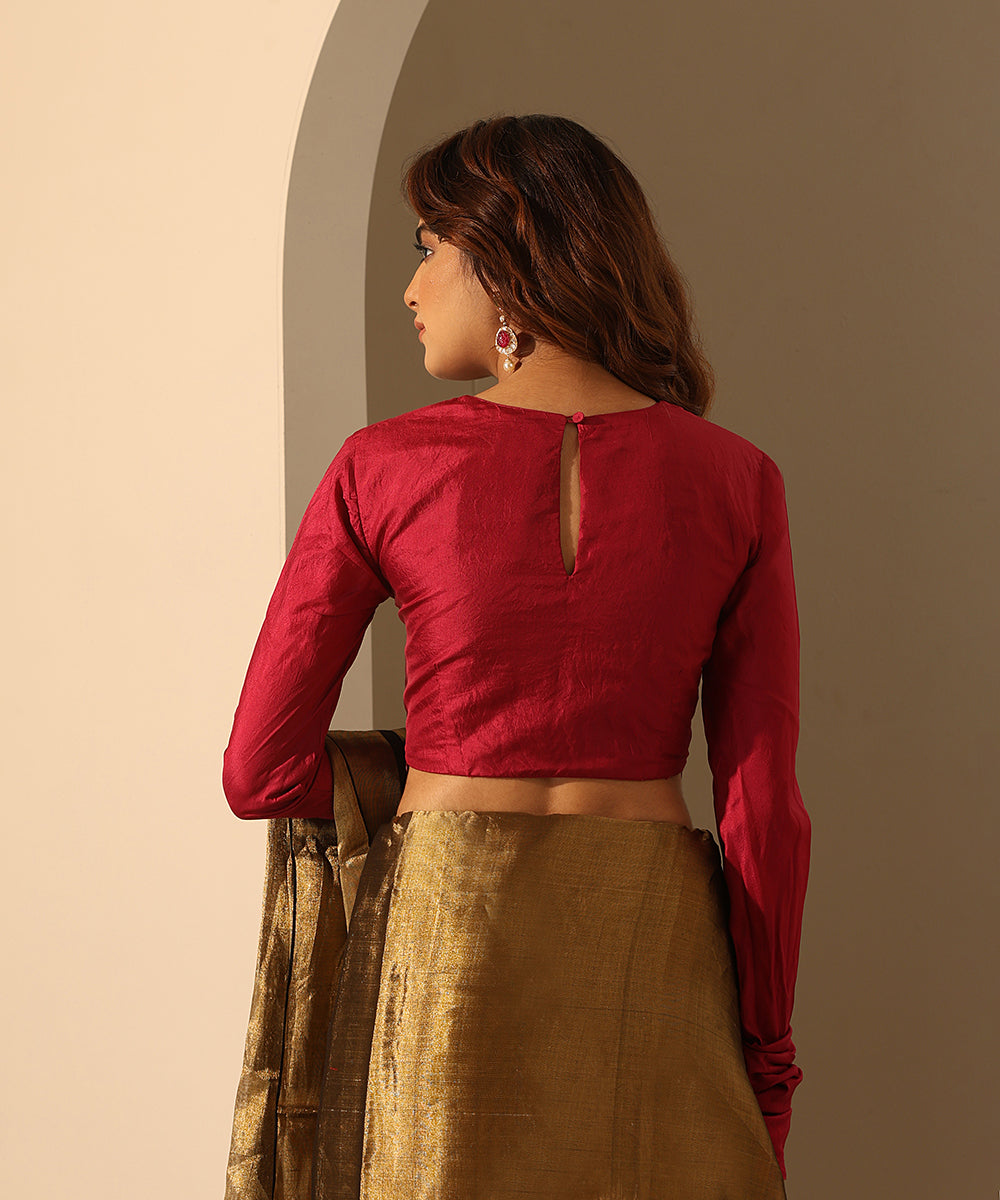 Viva_Magenta_Pure_Silk_Blouse_With_Zardozi_Work_WeaverStory_03