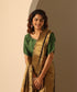Bottle_Green_Hand_Embroidered_Raw_Silk_Blouse_With_Cutout_Sleeves_WeaverStory_01