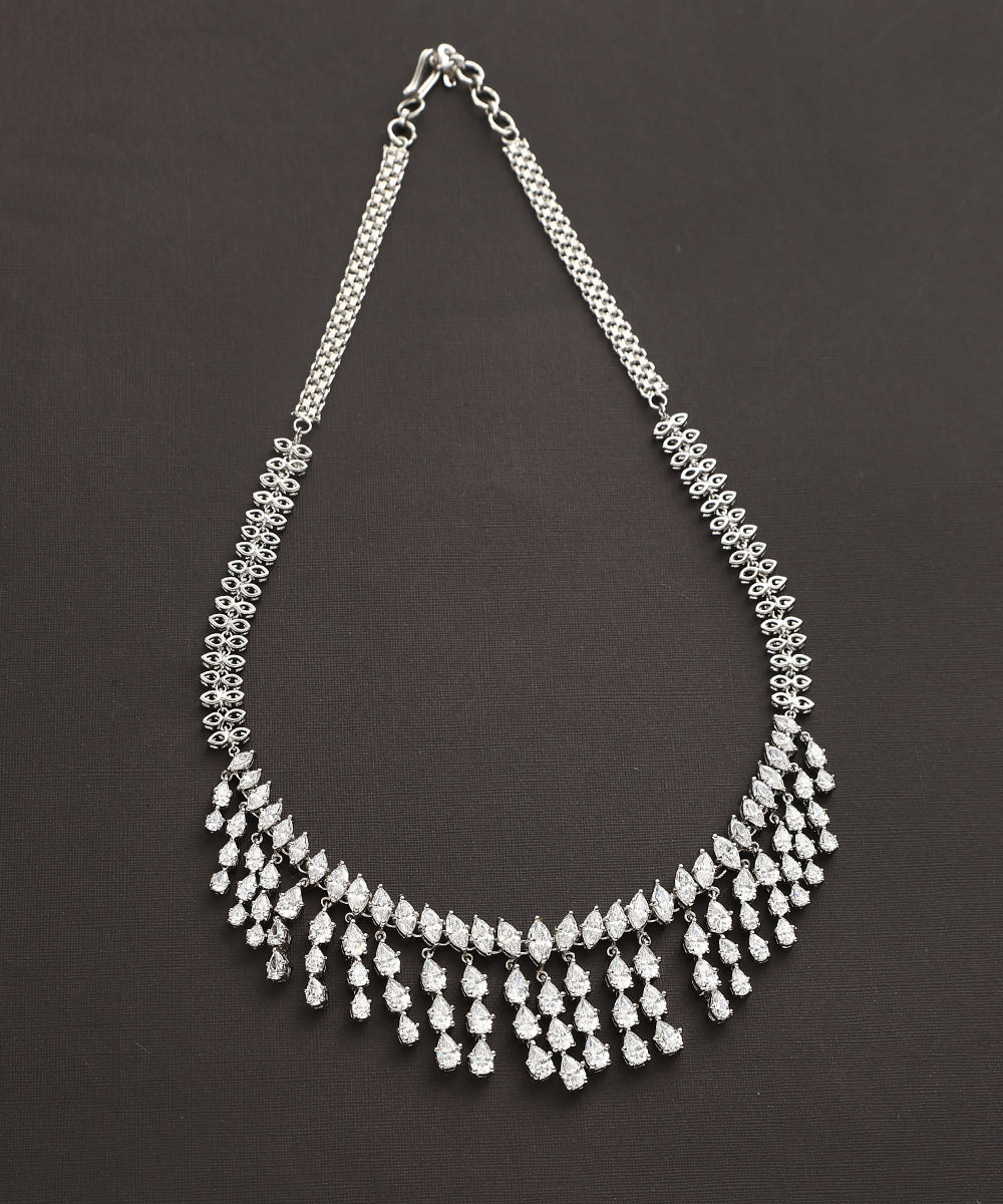 Gaurang_Handcrafted_Pure_Silver_Necklace_With_Semi_Precious_Stones_WeaverStory_02