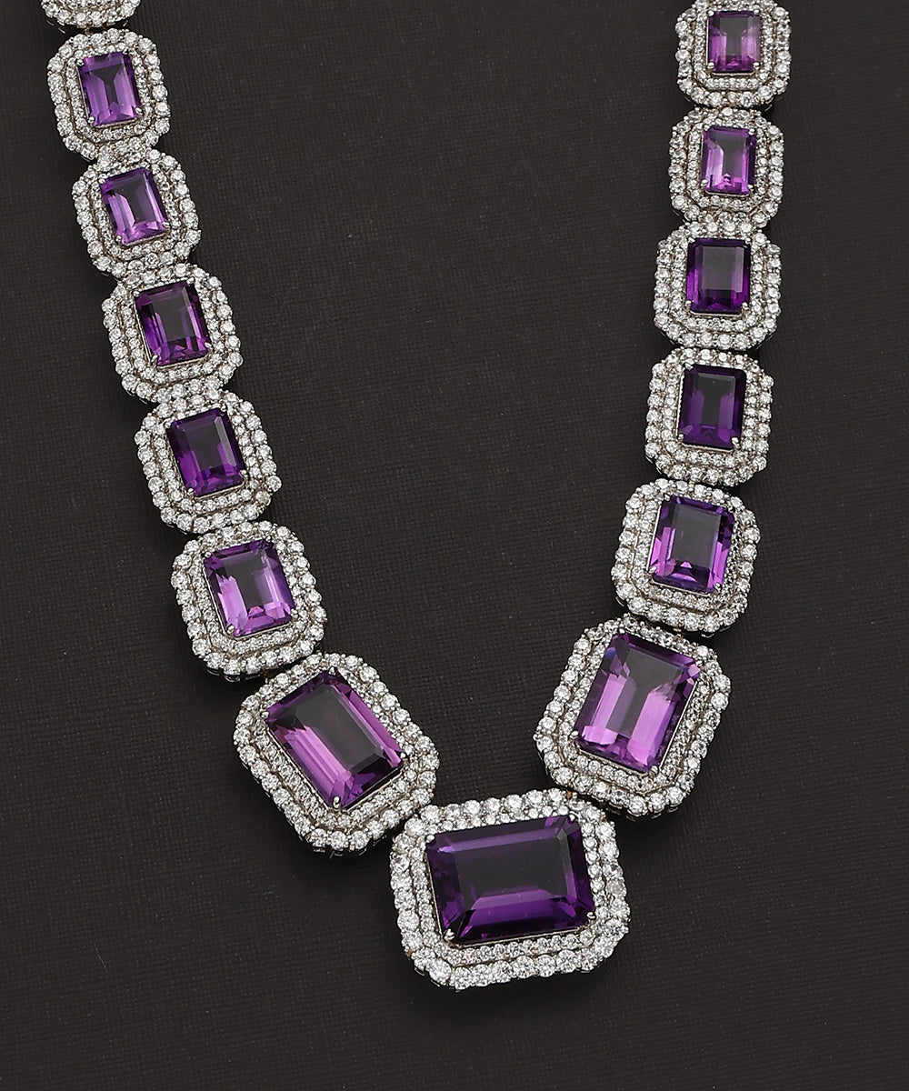 Agastya_Handcrafted_Pure_Silver_Necklace_With_Semi_Precious_Stones_WeaverStory_03