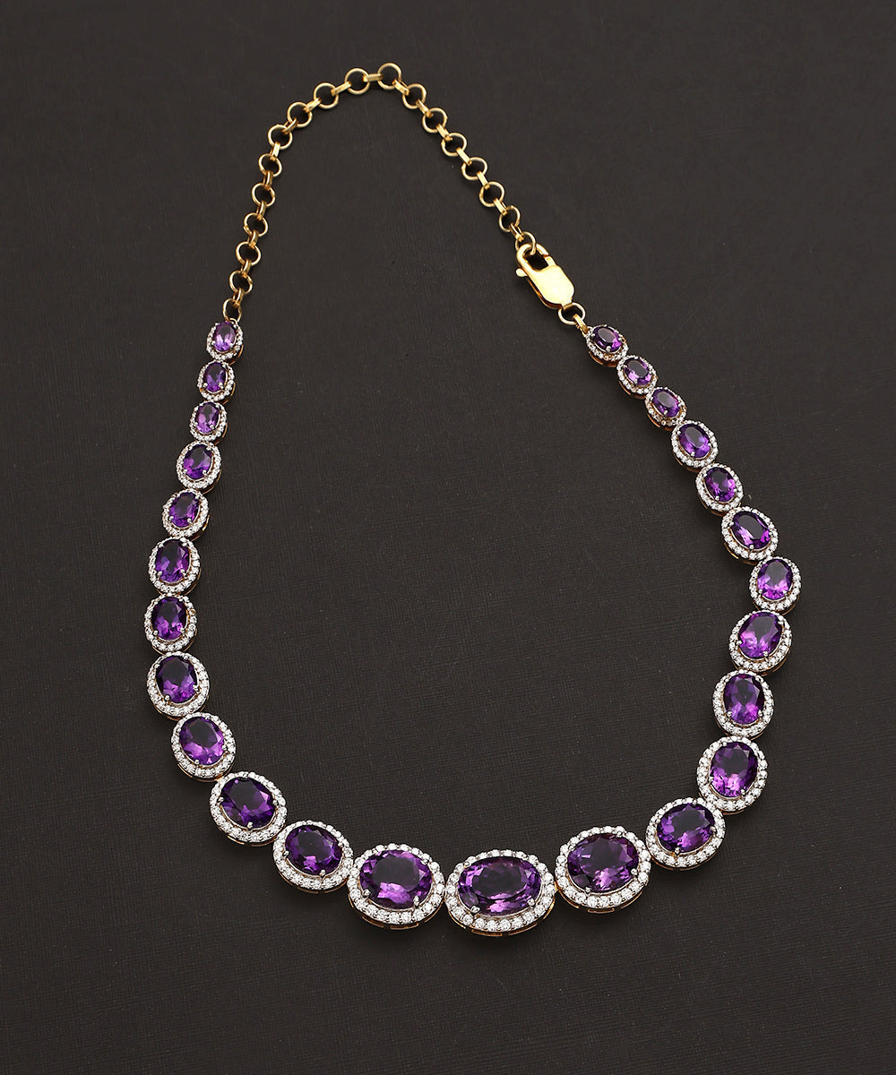 Sparsh_Handcrafted_Pure_Silver_Necklace_With_Natural_Amethyst_WeaverStory_02