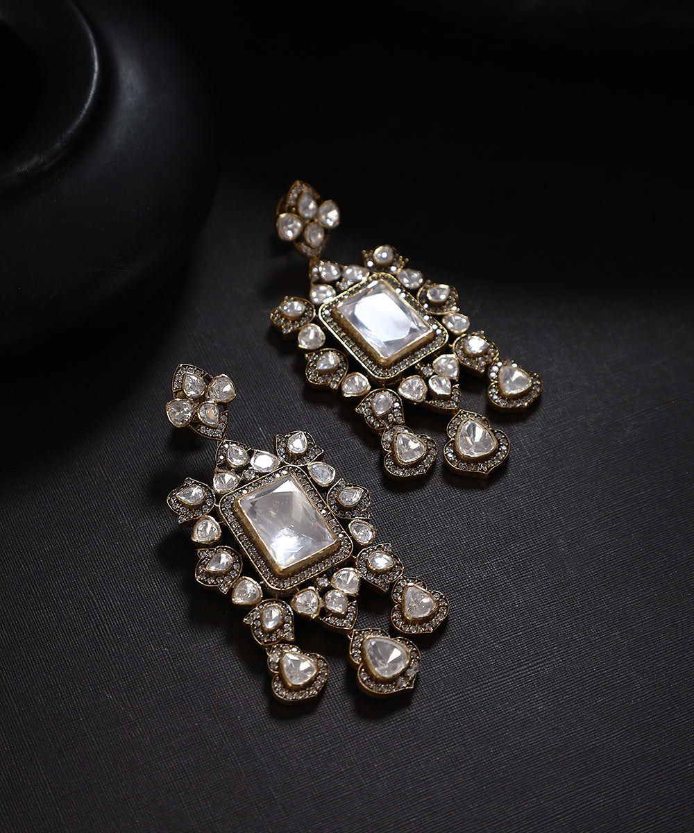 Yajur_Handcrafted_Pure_Silver_Earrings_With_Moissanite_Polki_WeaverStory_01