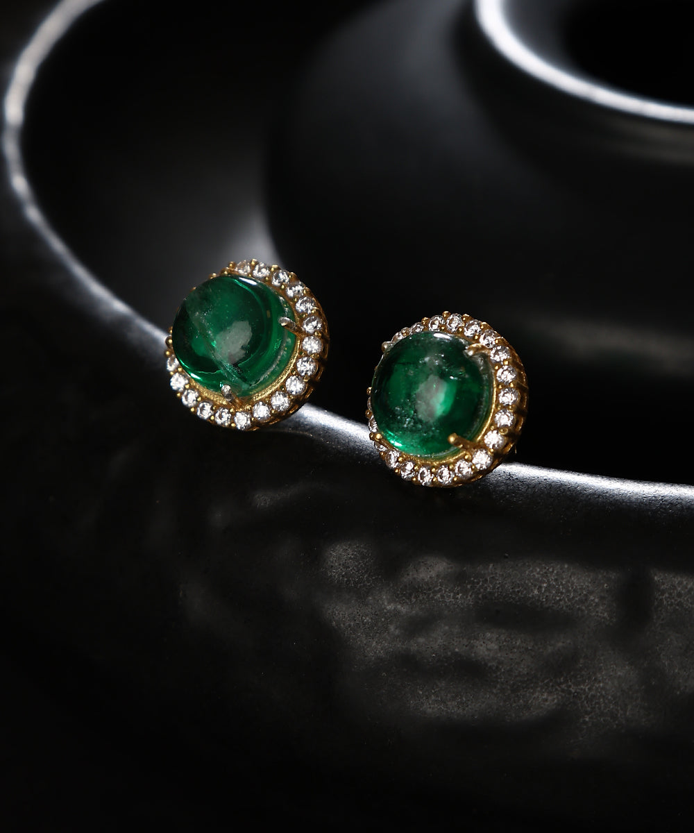 Girish_Handcrafted_Pure_Silver_Earrings_With_Semi_Precious_Stones_WeaverStory_01