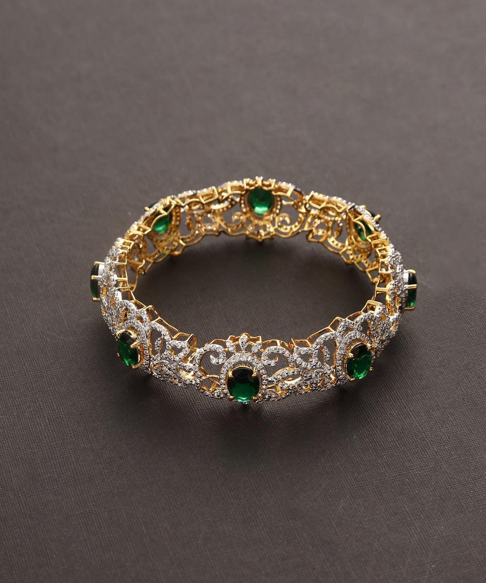 Kshitij_Handcrafted_Pure_Silver_Bangle_With_Semi_Precious_Stones_WeaverStory_02