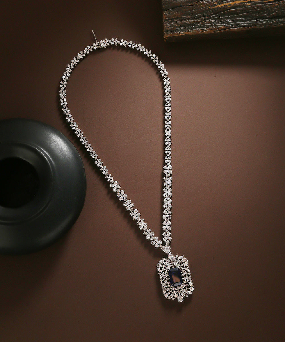 Neelam_Pure_Silver_Necklace_Handcrafted_With_Swarovski_WeaverStory_01