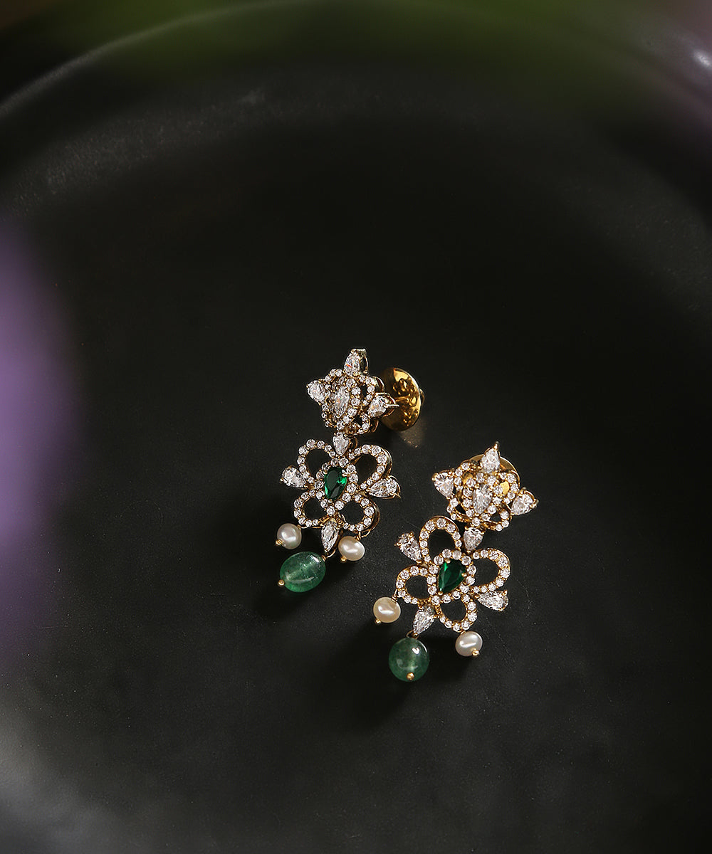Arika_Moissanite_Polki_Earrings_Handcrafted_In_Pure_Silver_WeaverStory_01