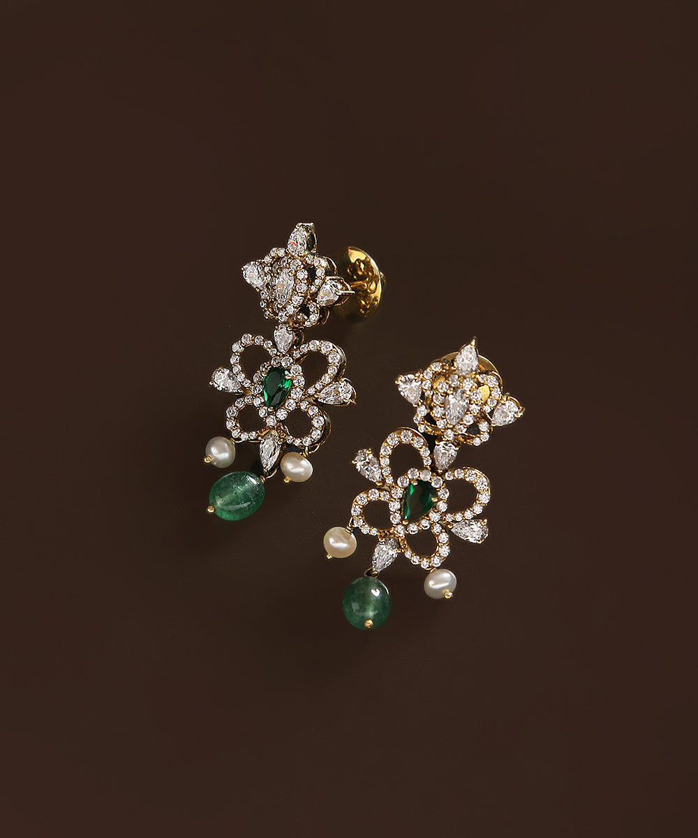 Arika_Moissanite_Polki_Earrings_Handcrafted_In_Pure_Silver_WeaverStory_02