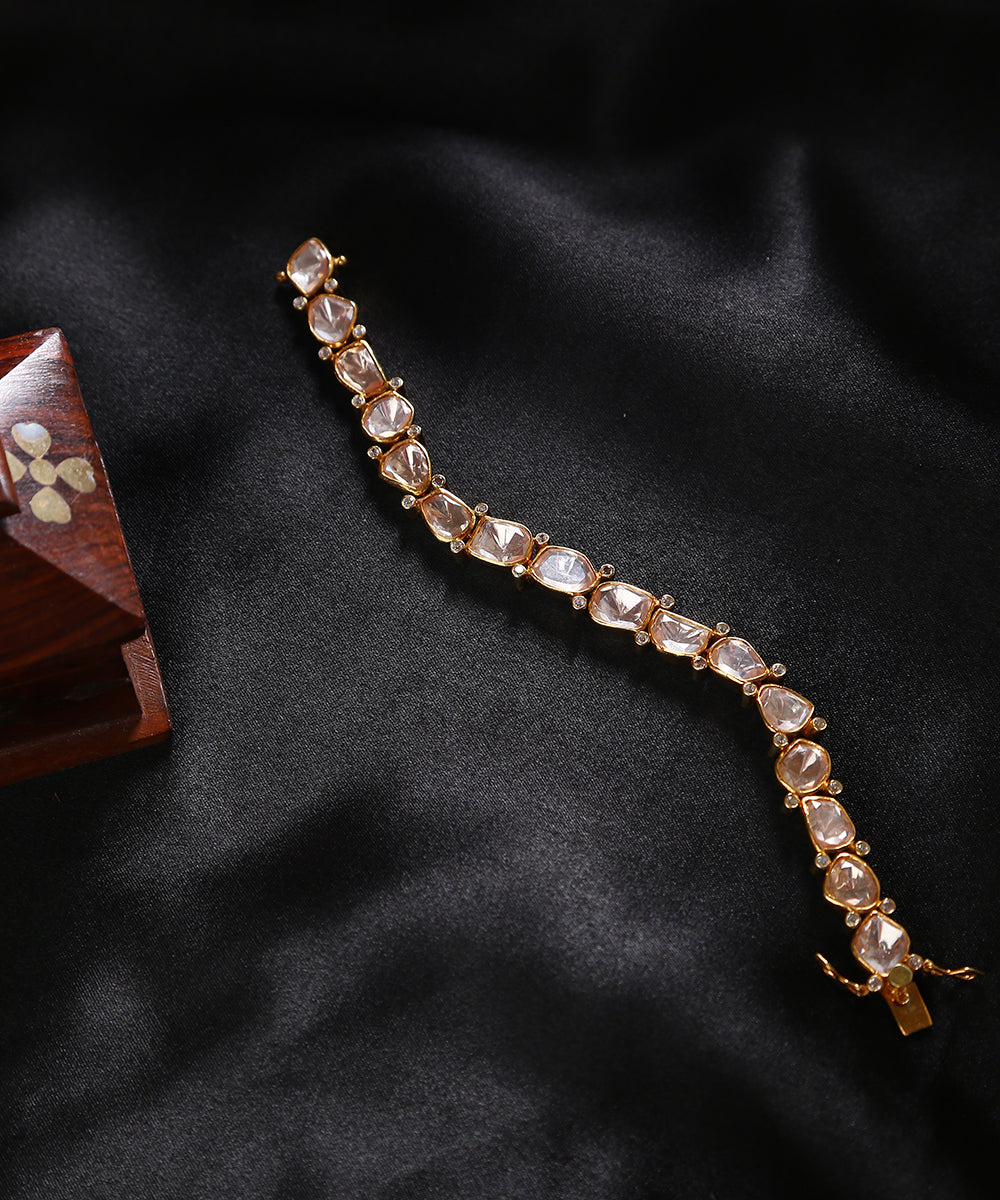 Inaya_Moissanite_Polki_Bracelet_in_Pure_Silver_WeaverStory_01