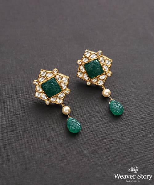 Iktara_Earrings_With_Moissanite_Polki_Handcrafted_In_Pure_Silver_WeaverStory_02