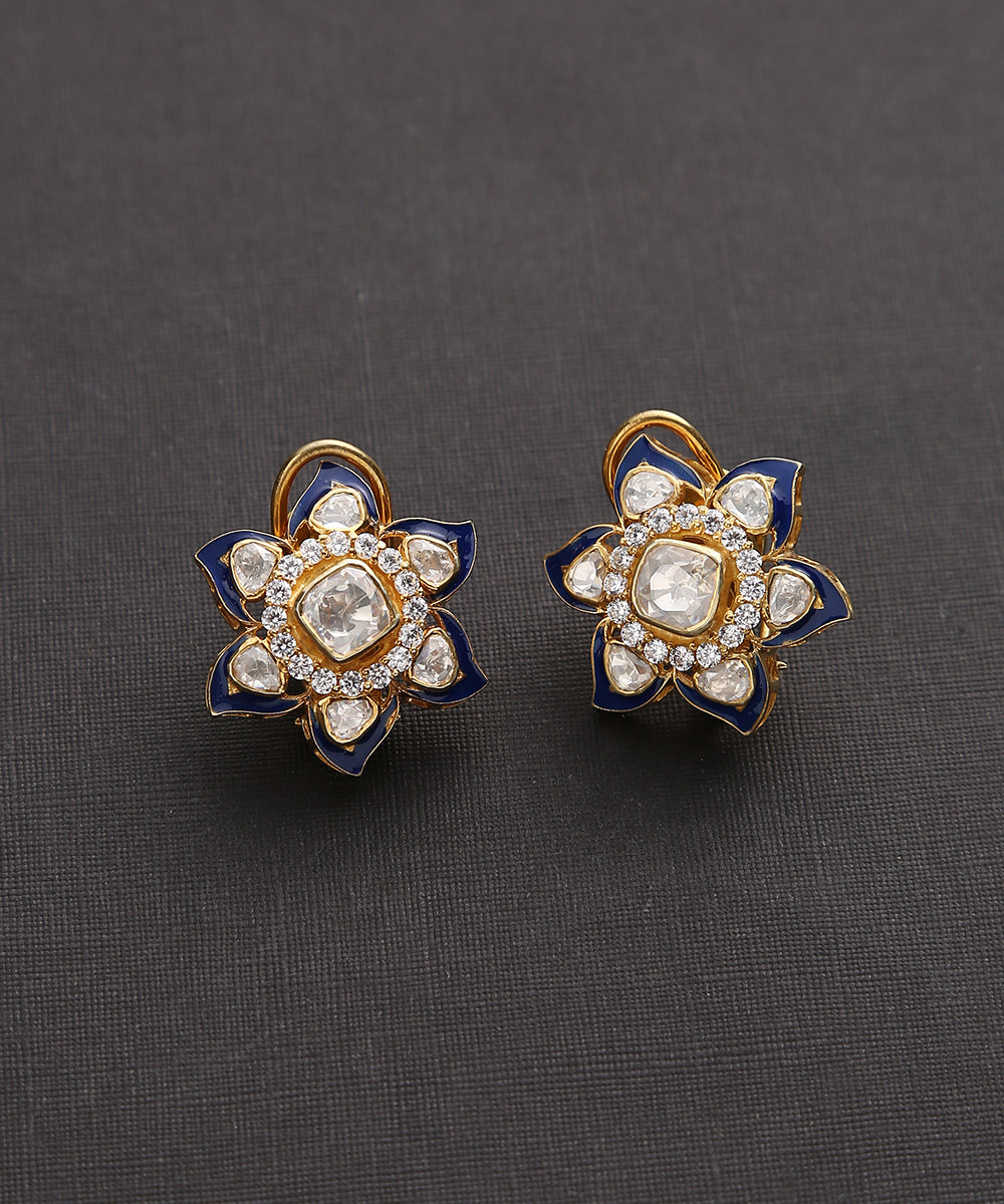 Neelkash_Earrings_Handcrafted_In_Pure_Silver_With_Moissanite_Polki_WeaverStory_02