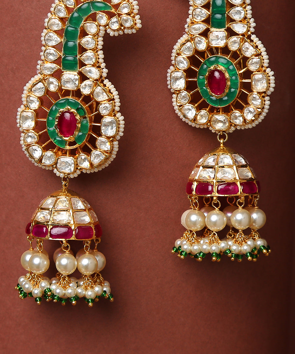 Noushin_Moissanite_Polki_Earring_with_Pure_Silver_and_Tiny_Pearls_WeaverStory_03