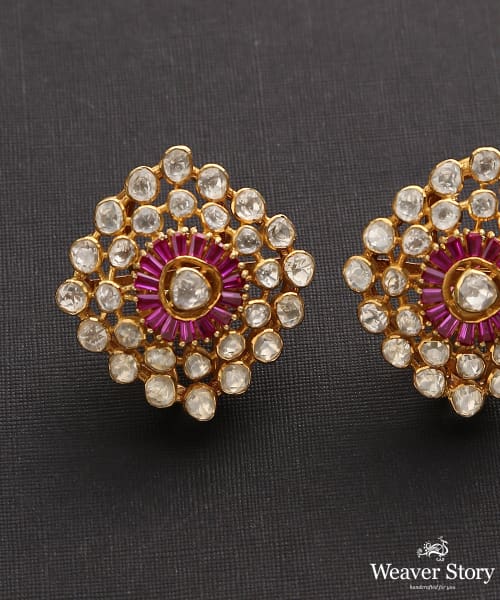 Rangat_Earrings_With_Moissanite_Polki_Handcrafted_In_Pure_Silver_WeaverStory_03