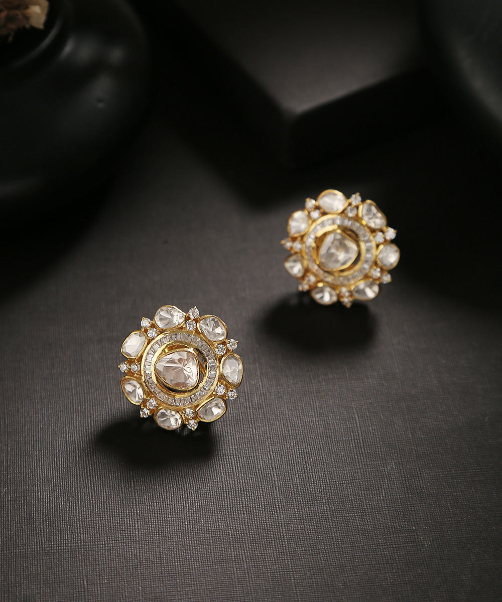 Farnaaz_Earrings_Handcrafted_In_Pure_Silver_With_Moissanite_Polki_WeaverStory_01