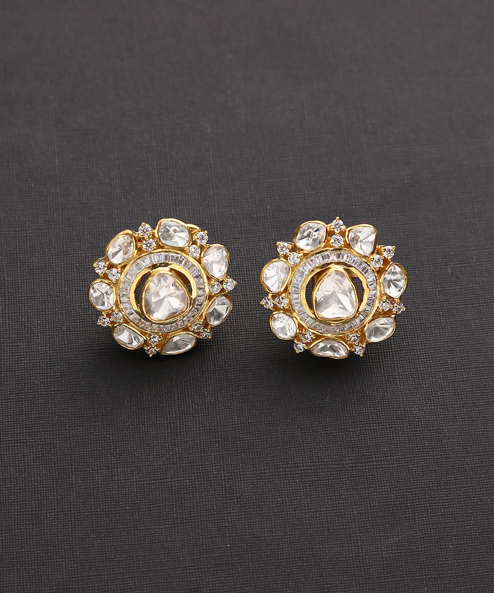 Farnaaz_Earrings_Handcrafted_In_Pure_Silver_With_Moissanite_Polki_WeaverStory_02