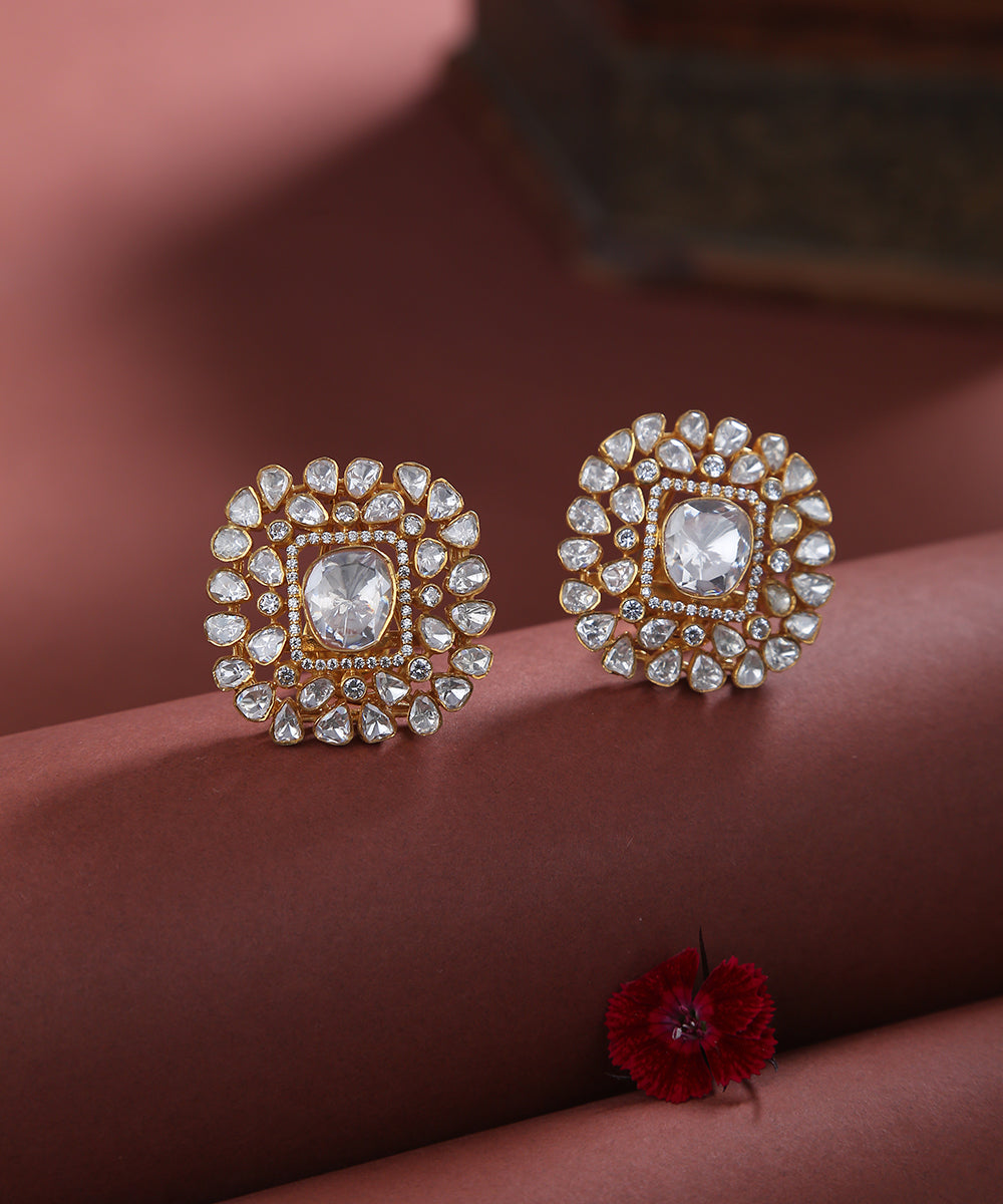 Mumtaz_Handcrafted_Moissanite_Pure_Silver_Stud_Earring_WeaverStory_01