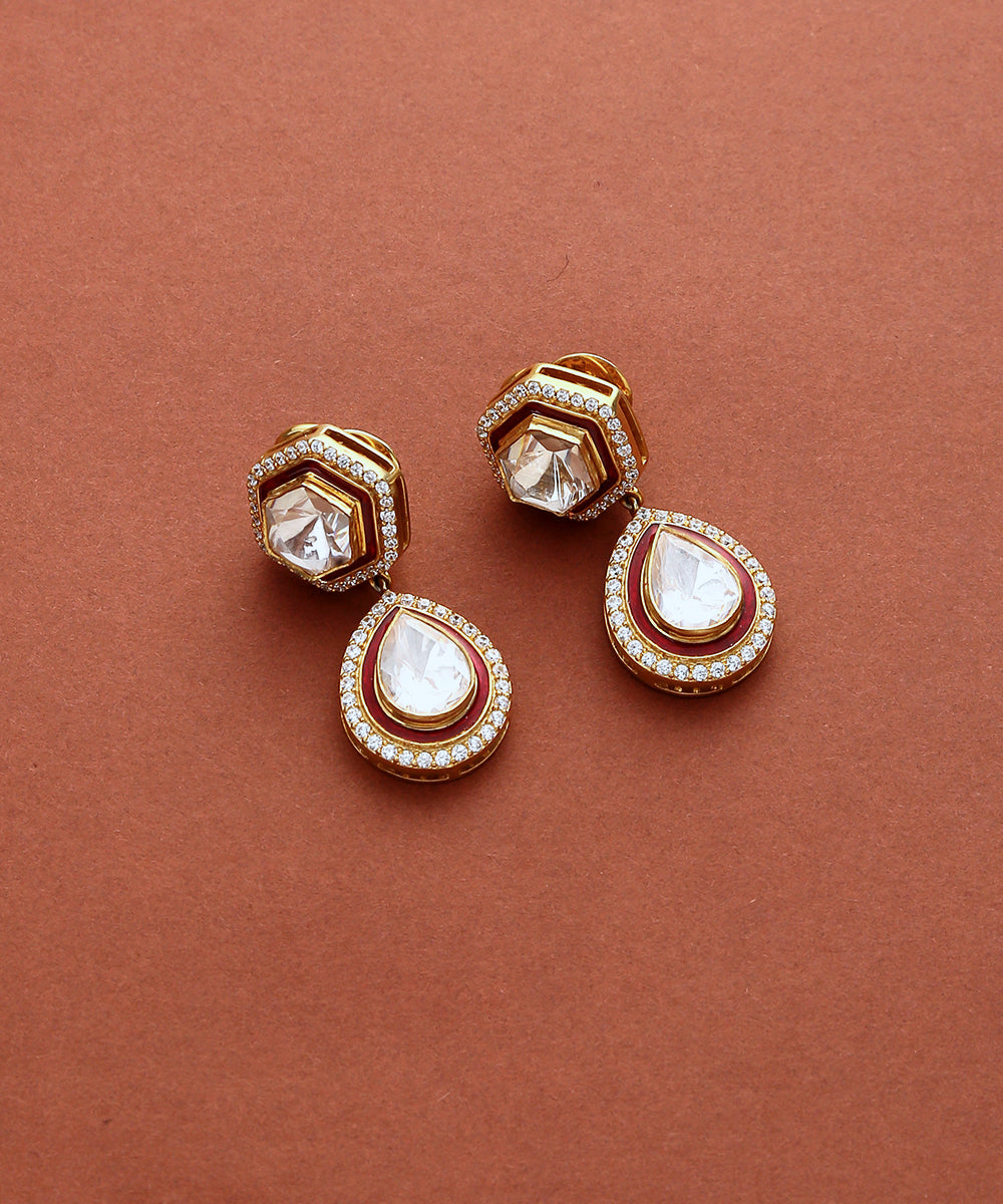 Pakiza_Moissanite_Polki_Earring_with_Pure_Silver_WeaverStory_02