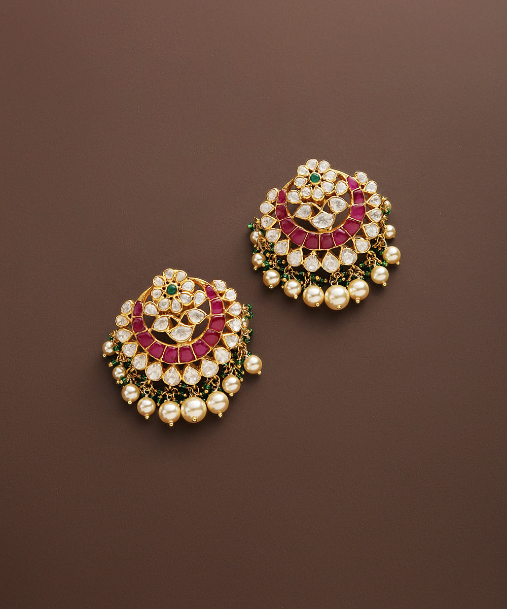 Naz_Ruby_And_Moissanite_Polki_Pure_Silver_Earrings_WeaverStory_02