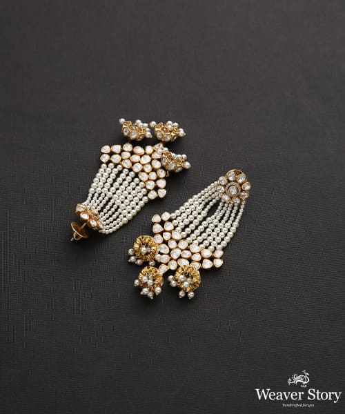 Jhalak_Earrings_With_Moissanite_Polki_Handcrafted_In_Pure_Silver_WeaverStory_02