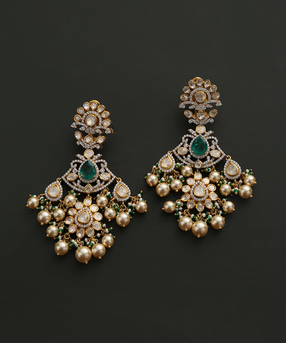 Rimsha_Handcrafted_Pure_Silver_Earrings_With_Stones,_Pearls_And_Moissanite_Polki_WeaverStory_03