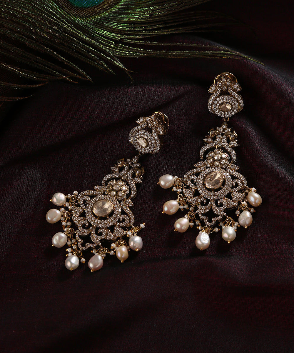 Yusra_Handcrafted_Pure_Silver_Earrings_With_Stones_And_Pearls_WeaverStory_01