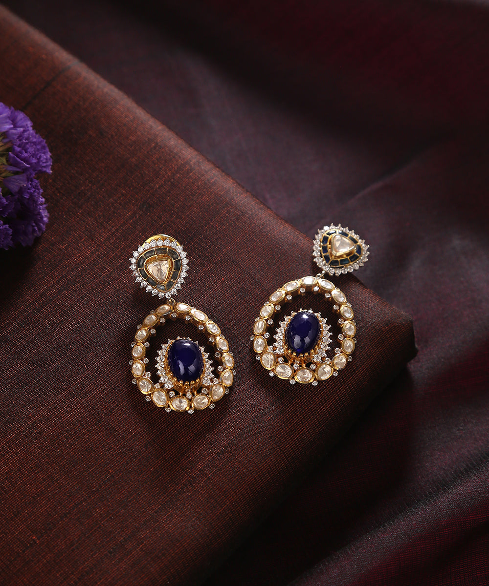 Aarizah_Earrings_With_Moissanite_Polki_And_Stones_Handcrafted_in_Pure_Silver_WeaverStory_01