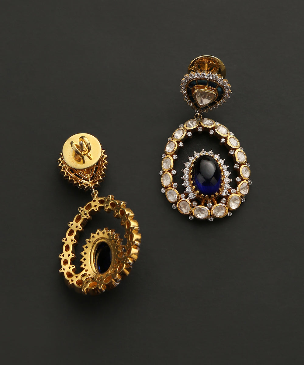 Aarizah_Earrings_With_Moissanite_Polki_And_Stones_Handcrafted_in_Pure_Silver_WeaverStory_03