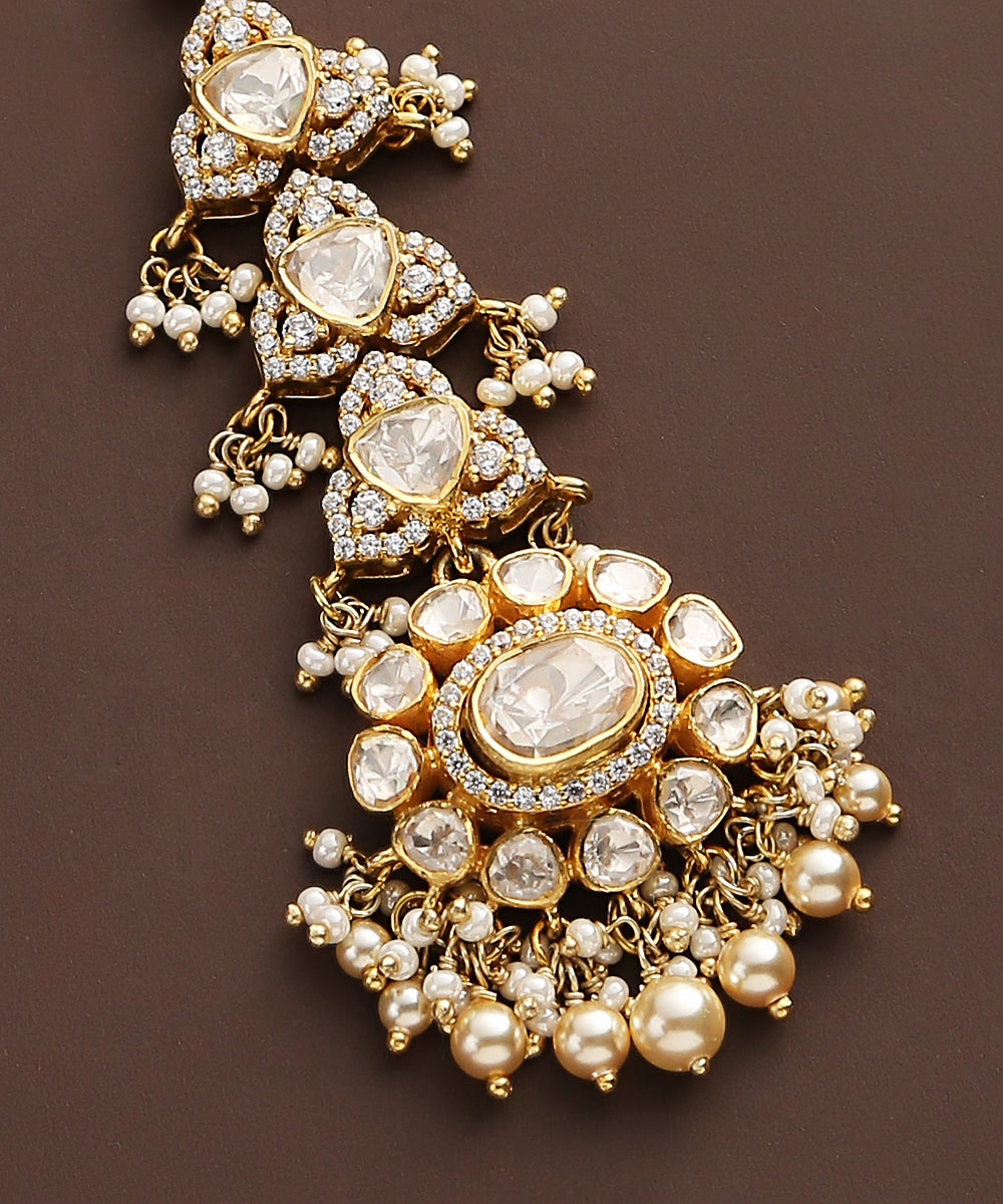 Nazneen_Moissanite_Polki_Pure_Silver_Maang_Tika_With_Pearl_Hangings_WeaverStory_03