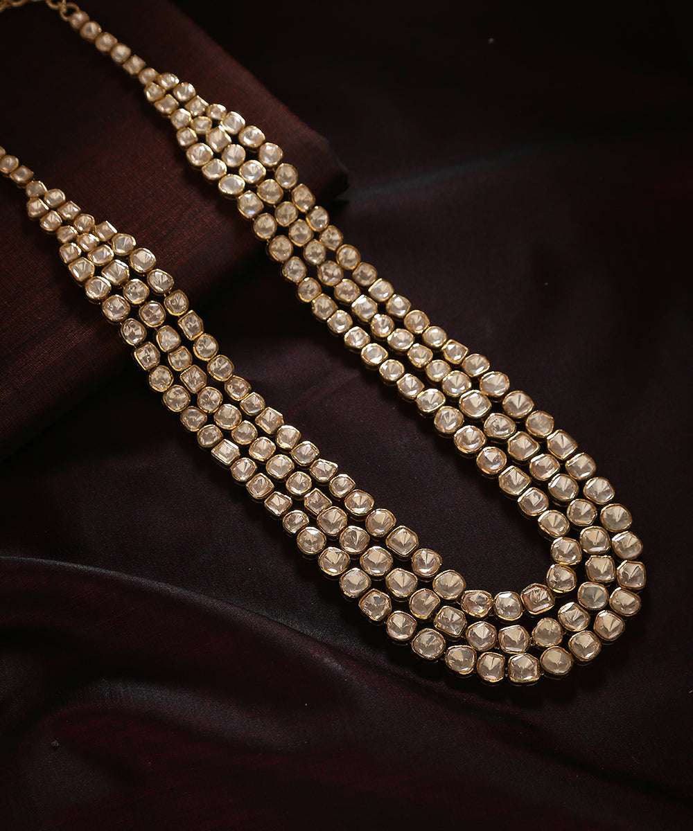 Zoya_Handcrafted_Pure_Silver_Necklace_With_Moissanite_Polki_WeaverStory_01