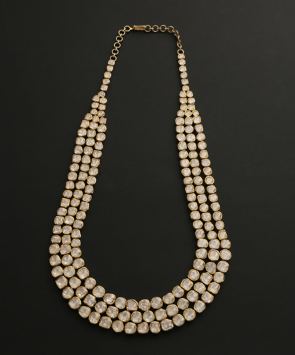Zoya_Handcrafted_Pure_Silver_Necklace_With_Moissanite_Polki_WeaverStory_02