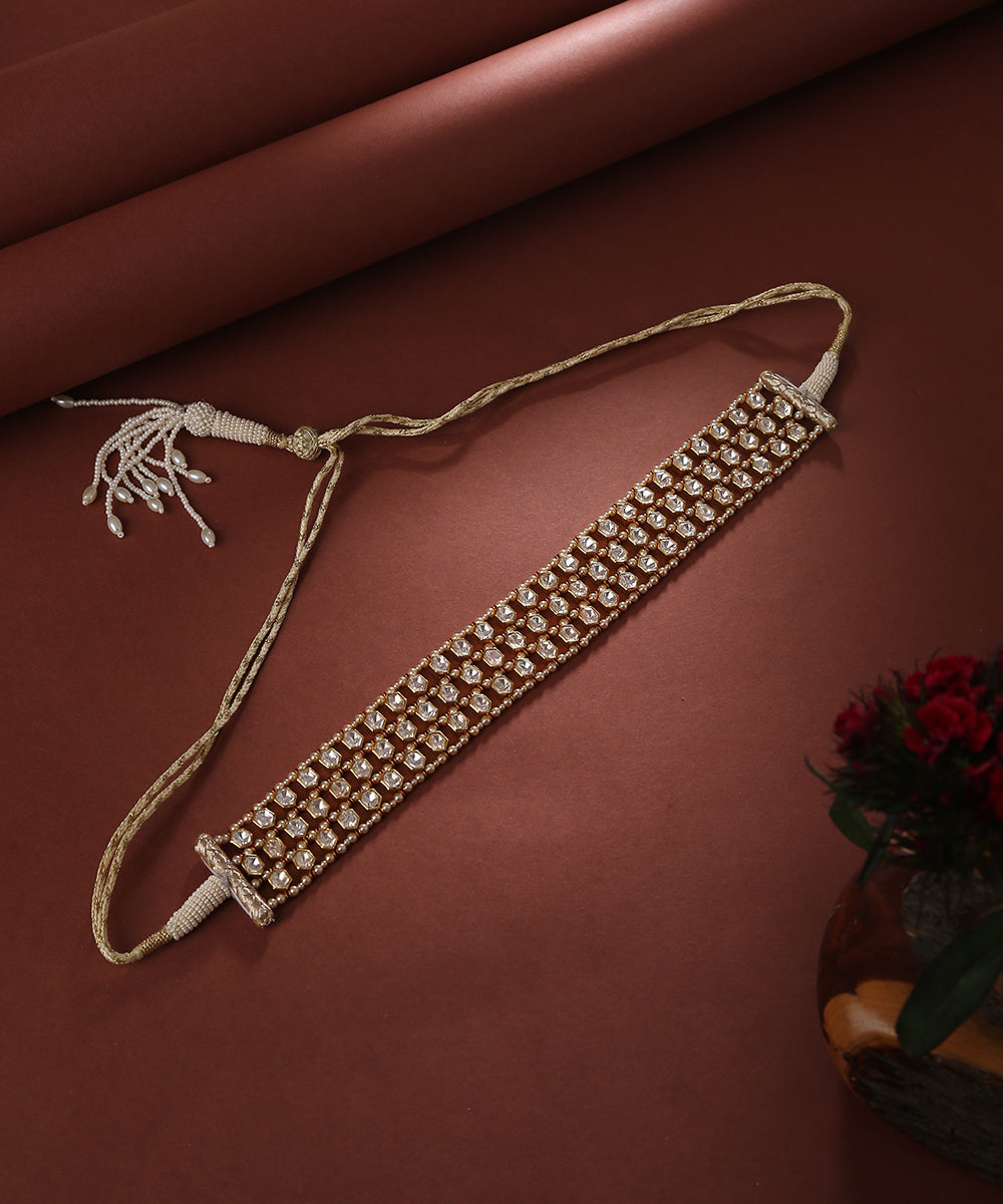Hemal_Handcrafted_Necklace_with_Moissanite_Polki_and_Pure_Silver_WeaverStory_01