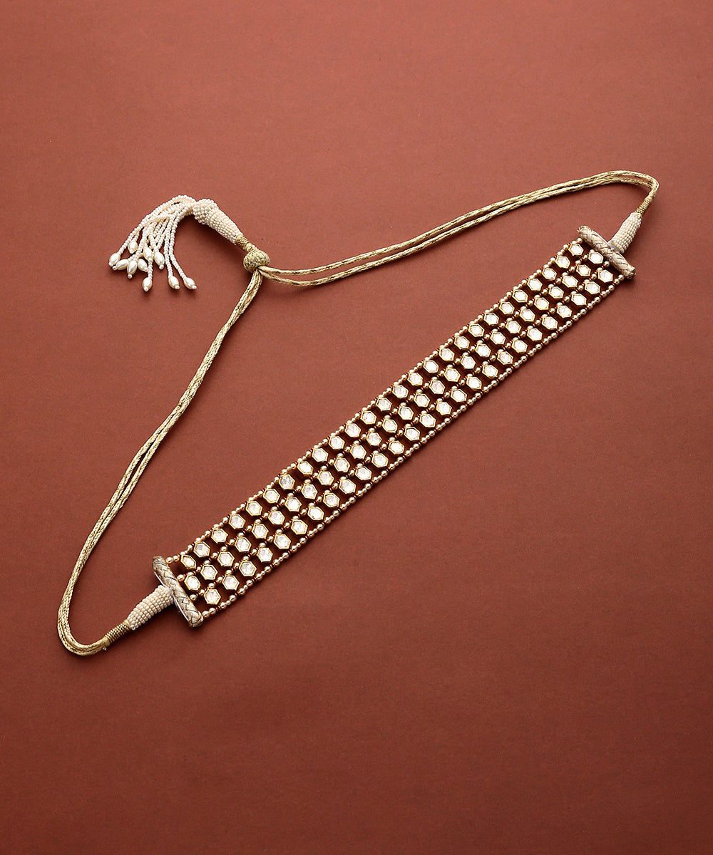 Hemal_Handcrafted_Necklace_with_Moissanite_Polki_and_Pure_Silver_WeaverStory_02
