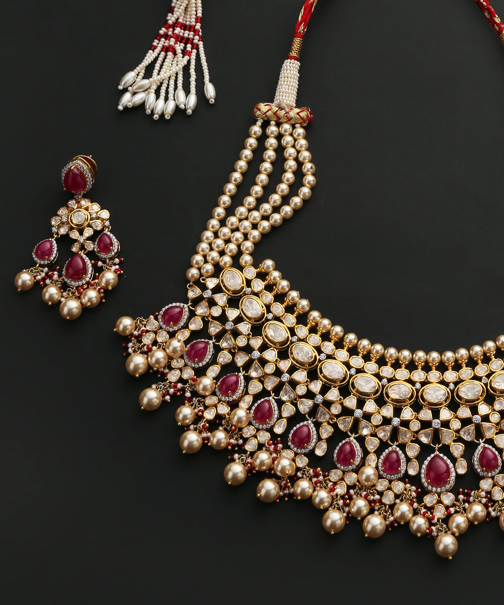 Eisha_Necklace_Set_With_Moissanite_Polki_And_Pearls_Handcrafted_in_Pure_Silver_WeaverStory_03
