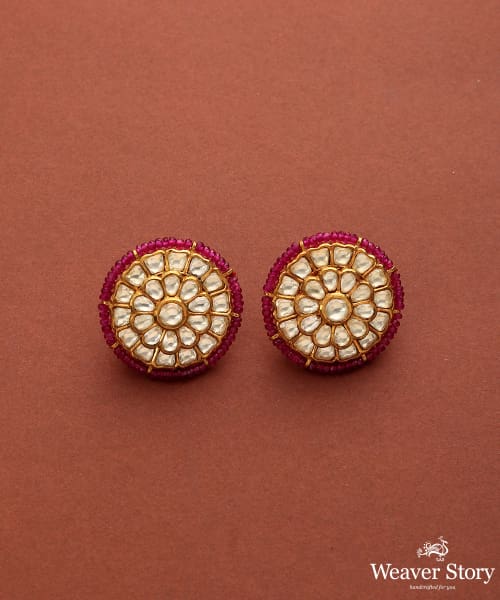 Tulsi_Polki_Necklace_Set_with_Pure_Silver_WeaverStory_04