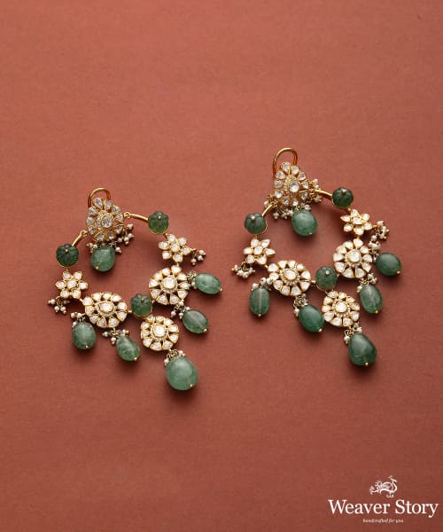 Falguni_Pure_Silver_Necklace_Set_with_Moissanite_Polki_WeaverStory_04