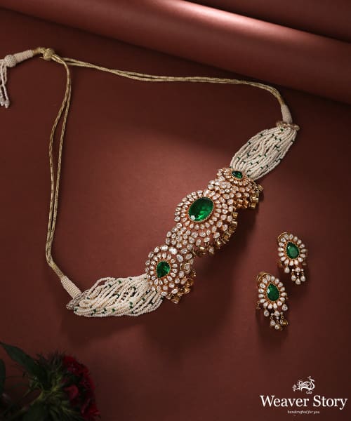 Sukanya_Pure_Silver_Choker_Set_with_Moissanite_Polki_WeaverStory_01