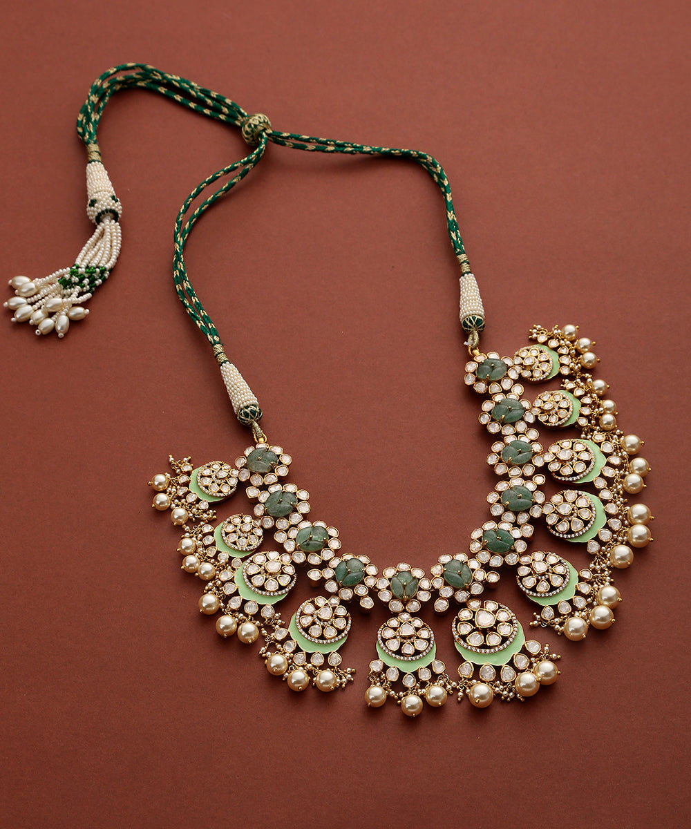 Shailja_Polki_Necklace_Set_with_Pure_Silver_WeaverStory_03