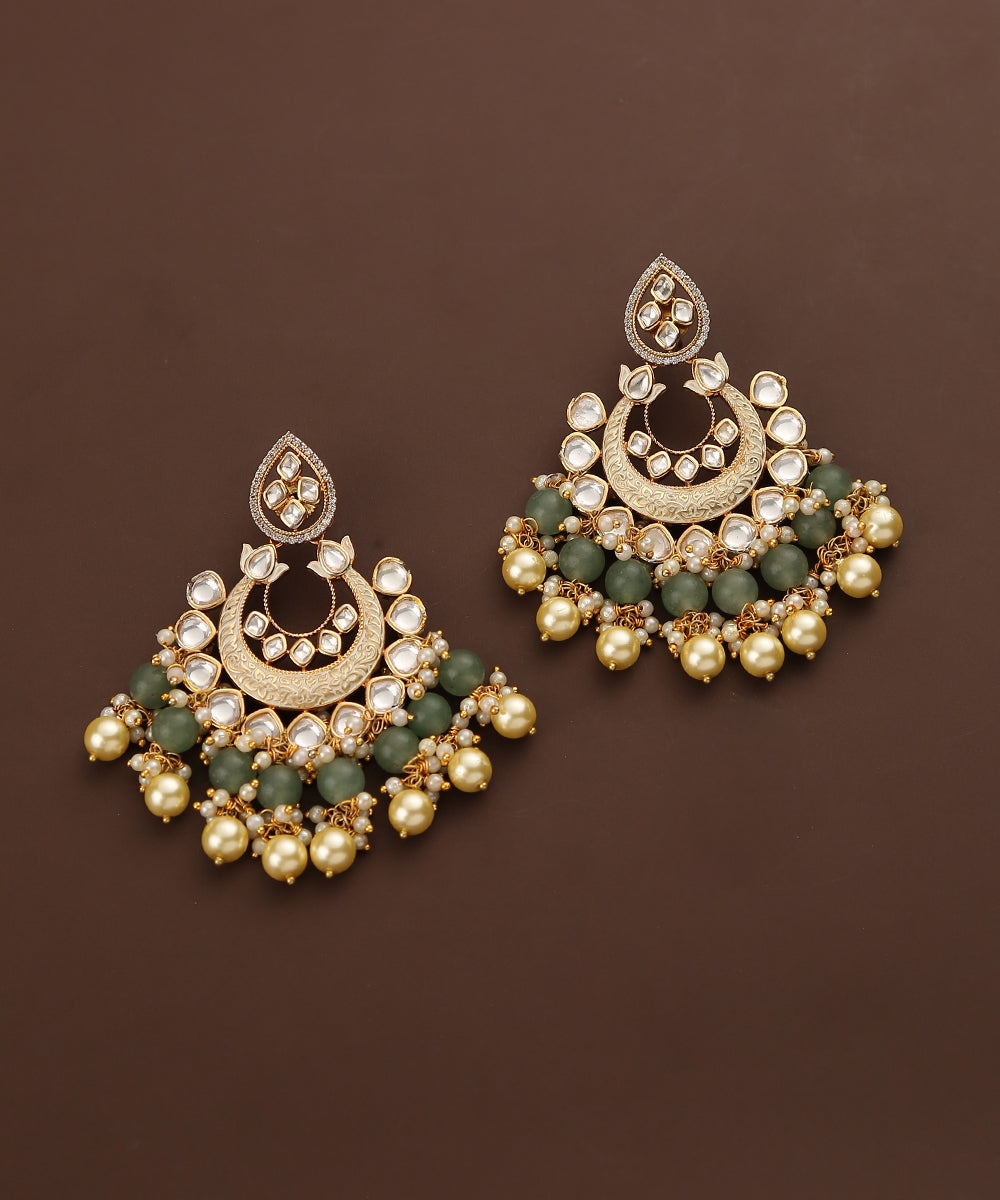 Dilruba_Handcrafted _Earrings_With_Moissanite_Kundan_And_Pearls_WeaverStory_02