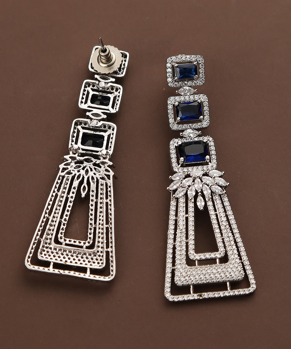 Inara_Handcrafted_Dangler_Earrings_with_Sapphire_And_Studs_WeaverStory_03