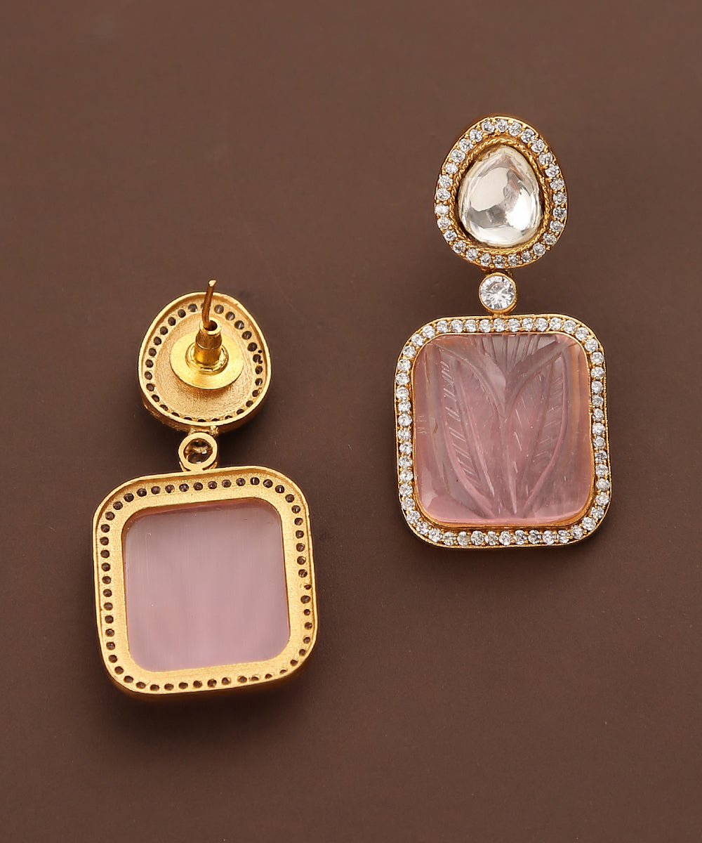 Ishama_Handcrafted_Earrings_With_Moissanite_Kundan_And_Semi_Precious_Stones_WeaverStory_03