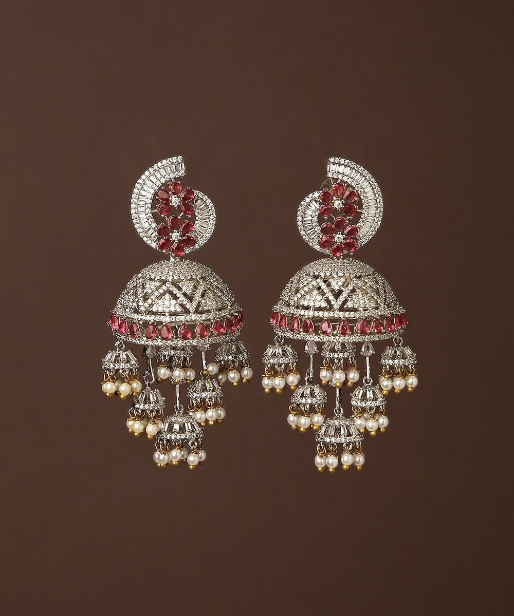 Kabeesha_Handcrafted_Earrings_With_Ruby_And_Pearls_WeaverStory_02