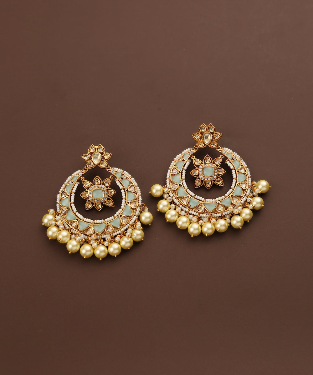 Shazana_Handcrafted_Earrings_With_Moissanite_Kundan_And_Pearls_WeaverStory_02