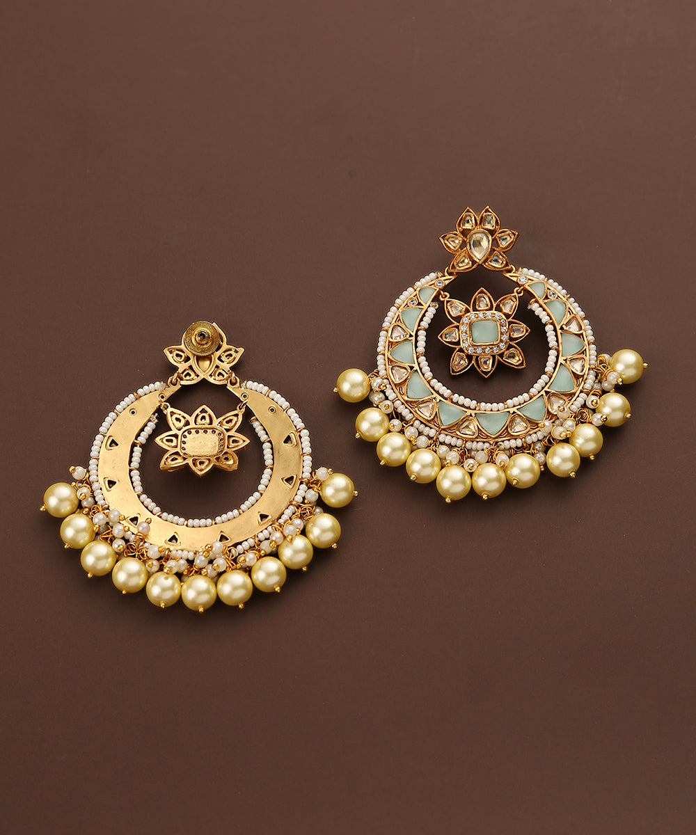 Shazana_Handcrafted_Earrings_With_Moissanite_Kundan_And_Pearls_WeaverStory_03