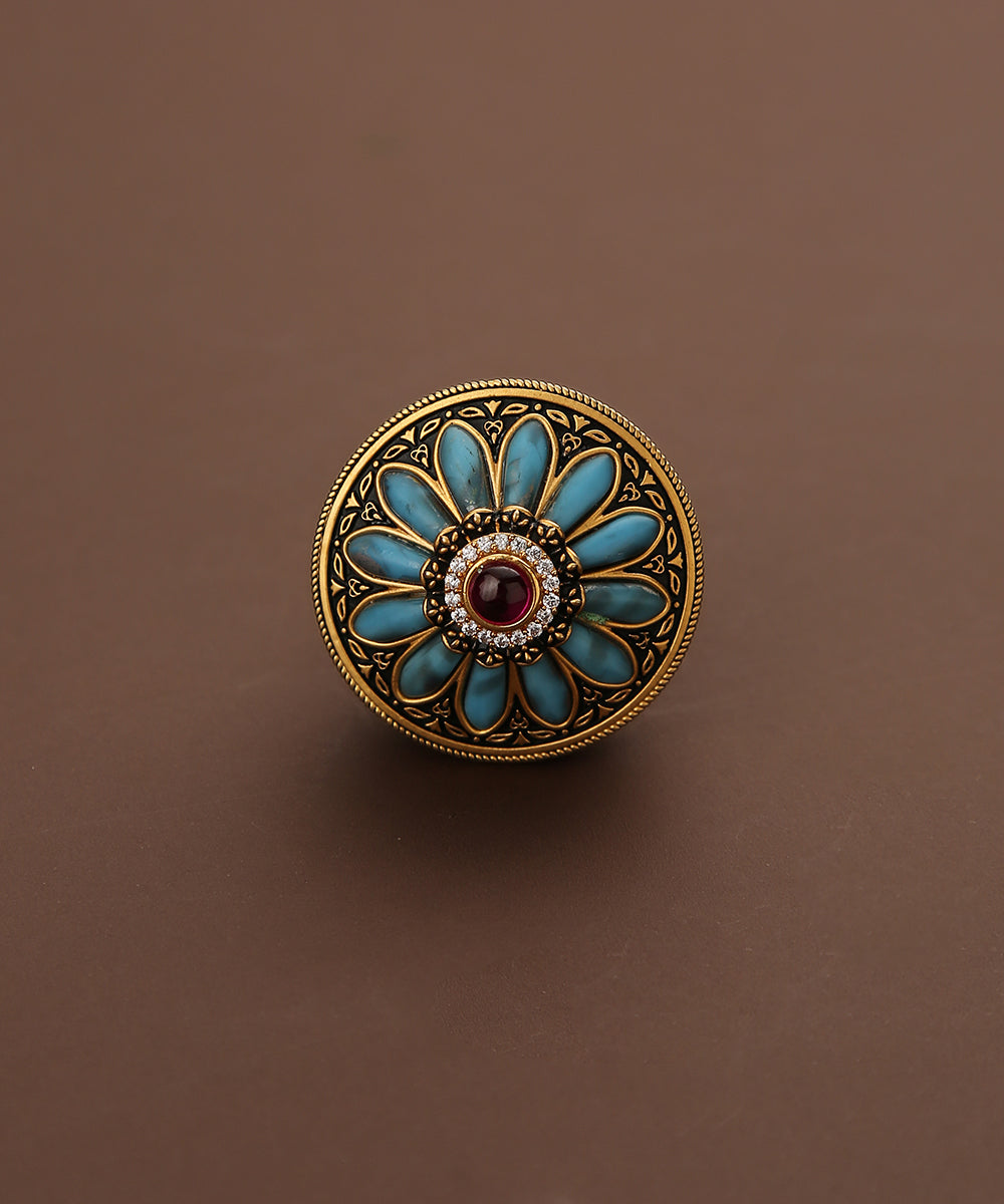 Eera_Handcrafted_Ring_With_Ruby_And_Studs_WeaverStory_02