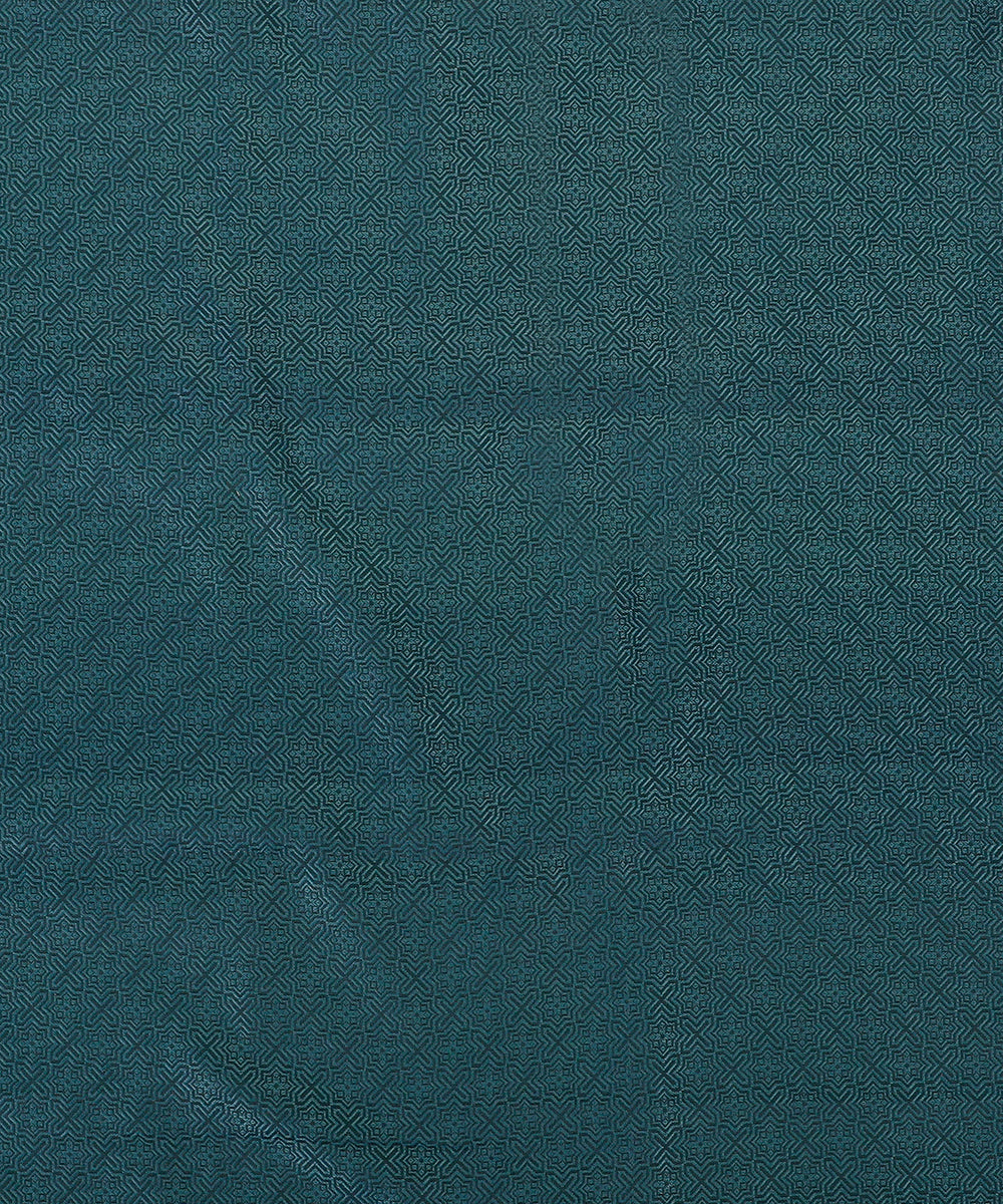 Deep_Sea_Blue_Handloom_Menswear_Satin_Silk_Tanchoi_Kurta_And_Cotton_Silk_Pants_Fabric_WeaverStory_02