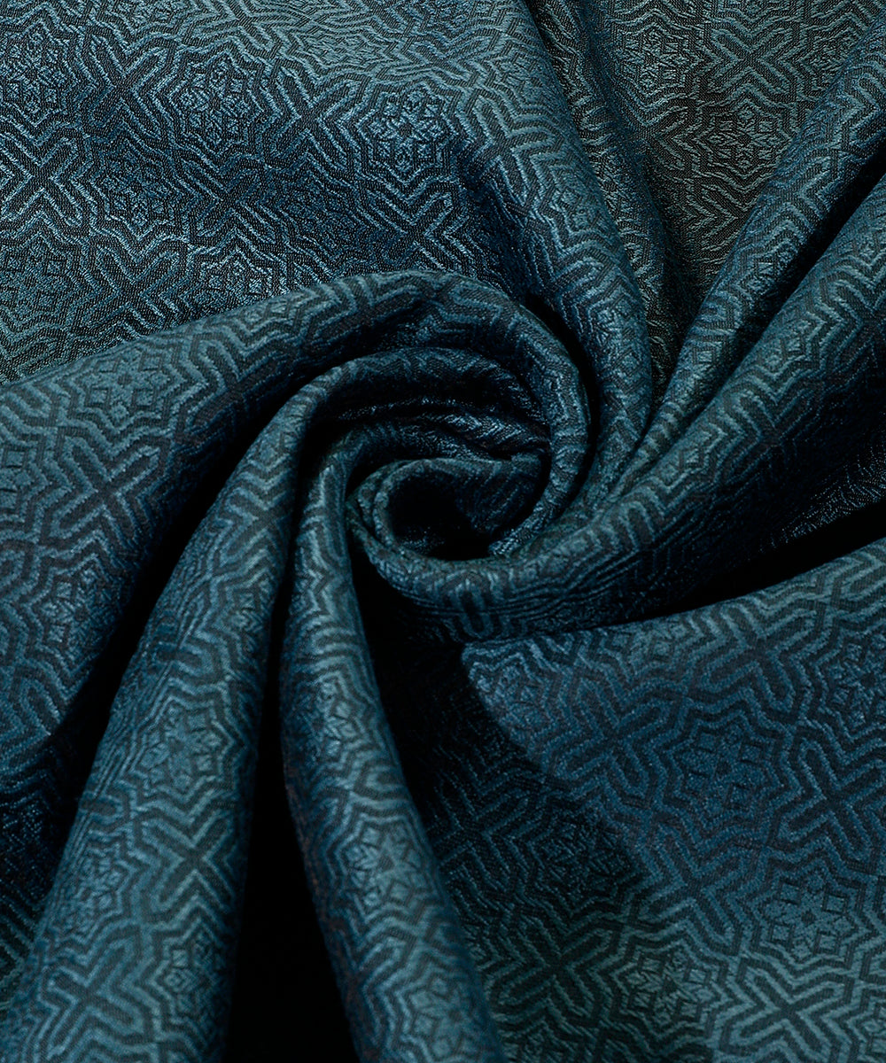Deep_Sea_Blue_Handloom_Menswear_Satin_Silk_Tanchoi_Kurta_And_Cotton_Silk_Pants_Fabric_WeaverStory_05