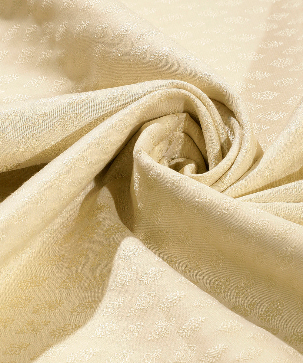 Cream_Handloom_Menswear_Satin_Silk_Tanchoi_Kurta_And_Cotton_Silk_Pants_Fabric_WeaverStory_05