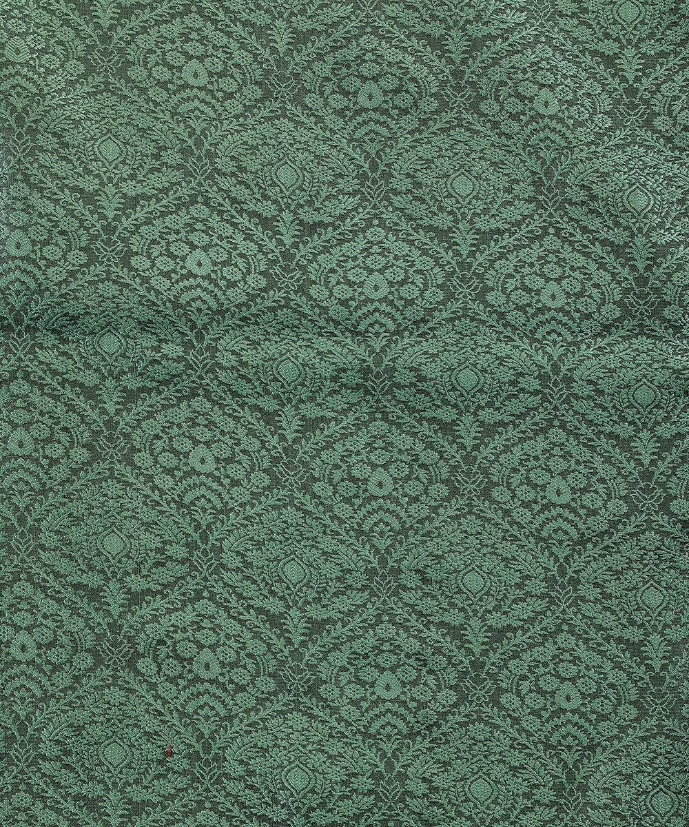 Deep_Green_Handloom_Menswear_Satin_Silk_Kurta_With_Jaal_And_Cotton_Silk_Pants_Fabric_WeaverStory_02