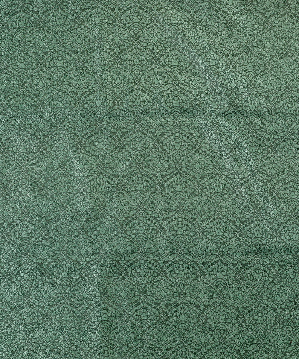 Deep_Green_Handloom_Menswear_Satin_Silk_Kurta_With_Jaal_And_Cotton_Silk_Pants_Fabric_WeaverStory_03