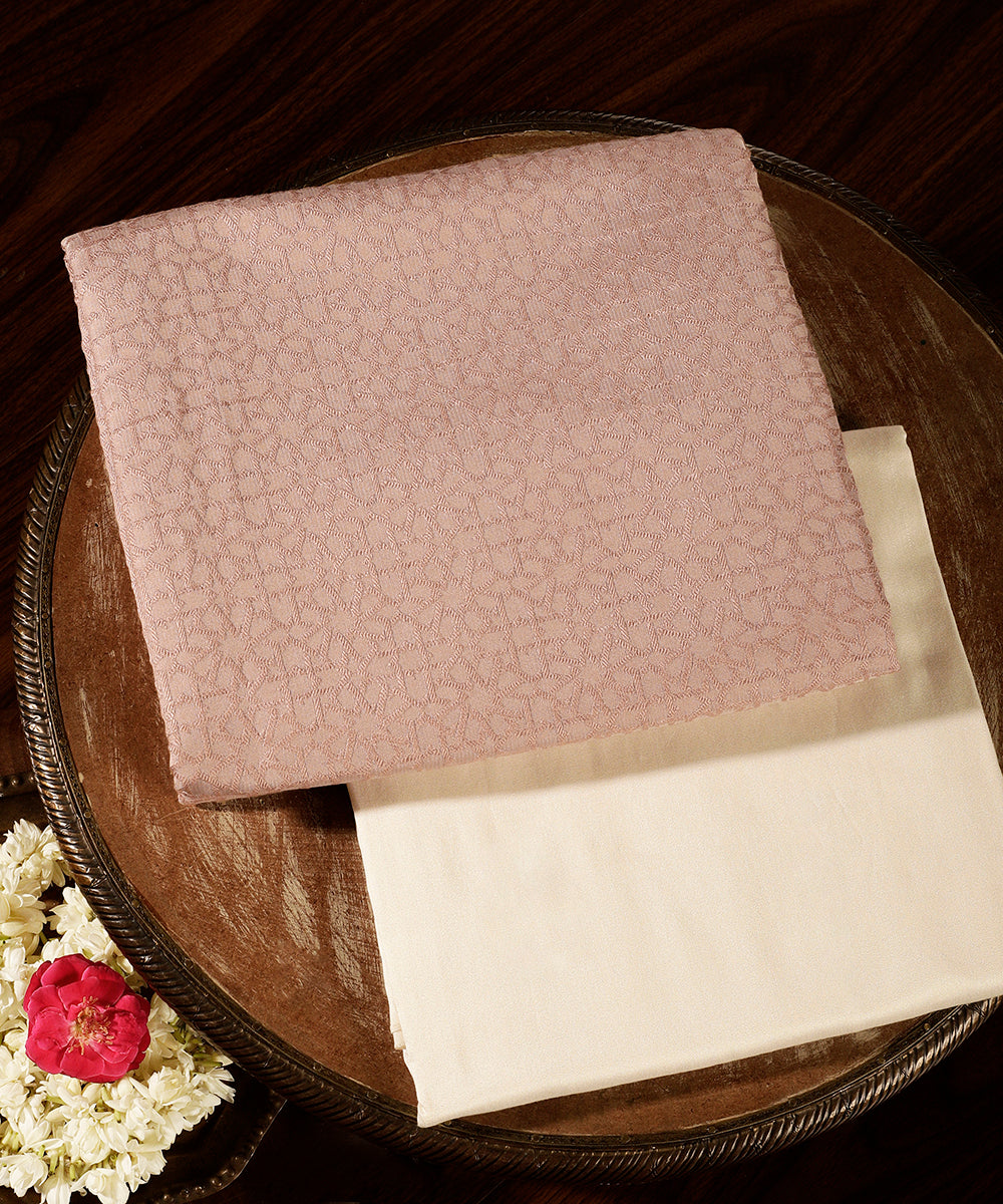 Handloom_Onion_Pink_Menswear_Satin_Silk_Abstract_Tanchoi_Kurta_And_Cotton_Silk_Pants_Fabric_WeaverStory_01