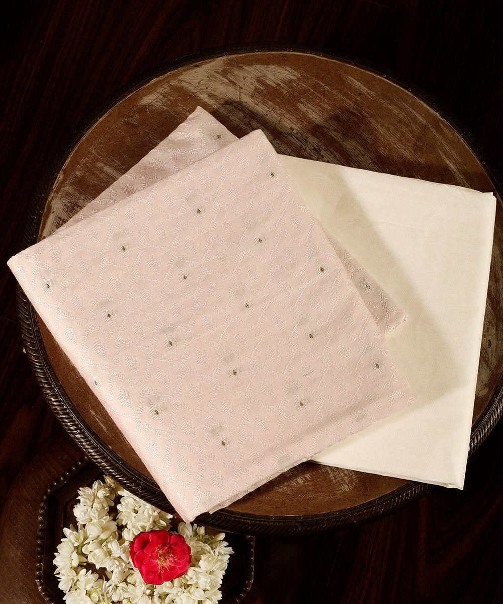 Handloom_Light_Pink_Menswear_Satin_Silk_Tanchoi_Kurta_And_Cotton_Silk_Pants_Fabric_WeaverStory_01